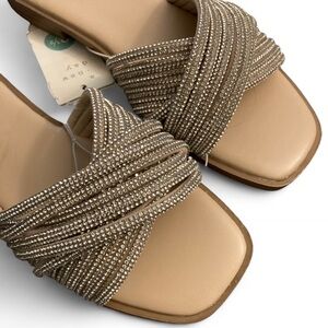 A New Day Women's Tan Beaded Sandals